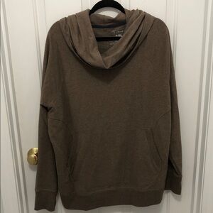 L.L. Bean Taupe Brown Coel Neck Pullover Sweatshirt